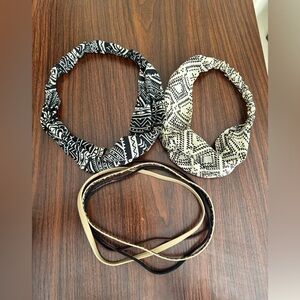 Forever 21 Black, Cream & Brown Headband Bundle